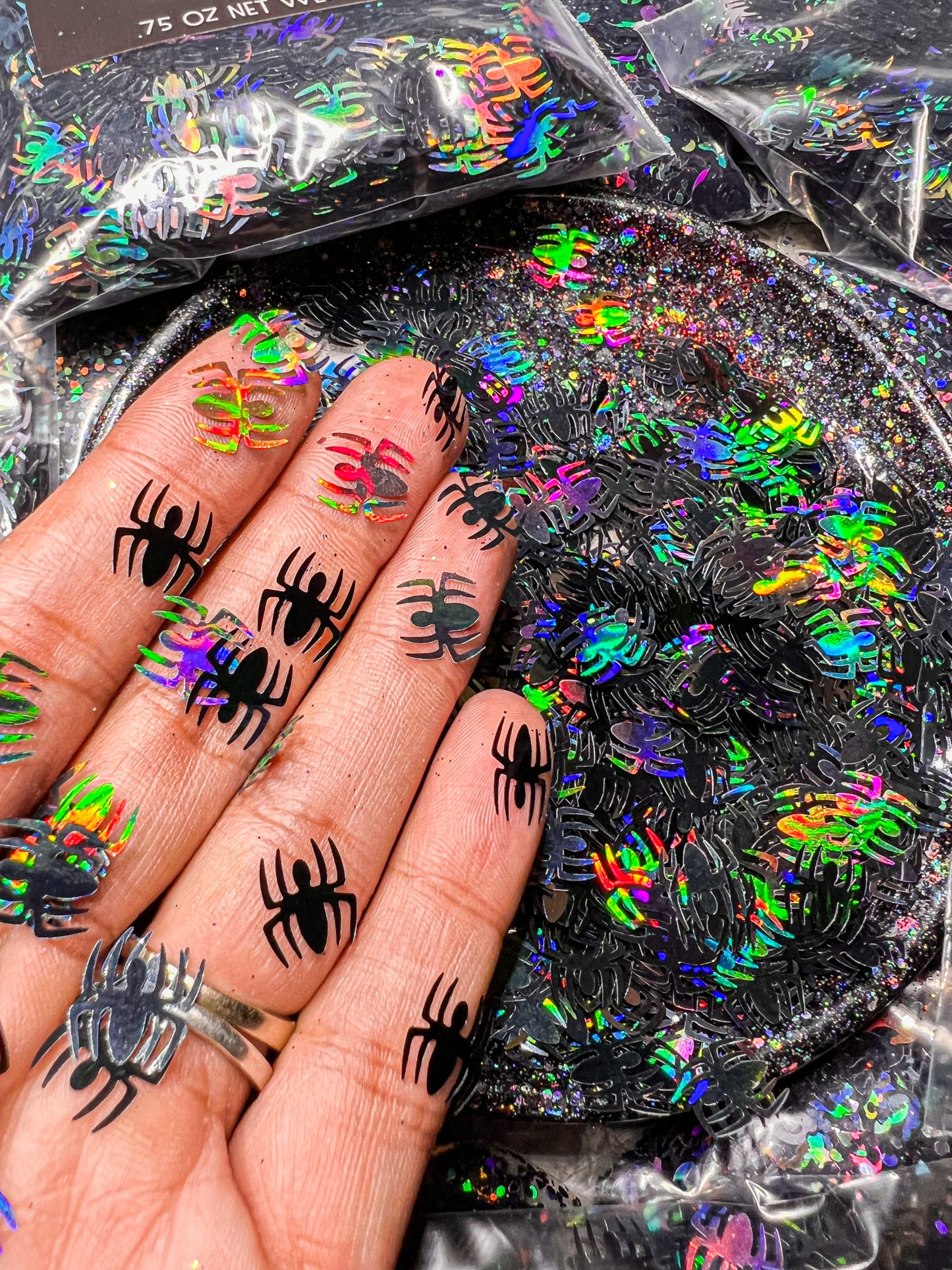 Spider Bite Glitter Shapes